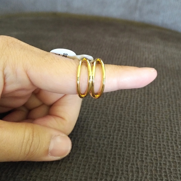 BRONZE Oro Double✌️Criss Cross🔀 Ring - Sz 7 - Picture 7 of 16